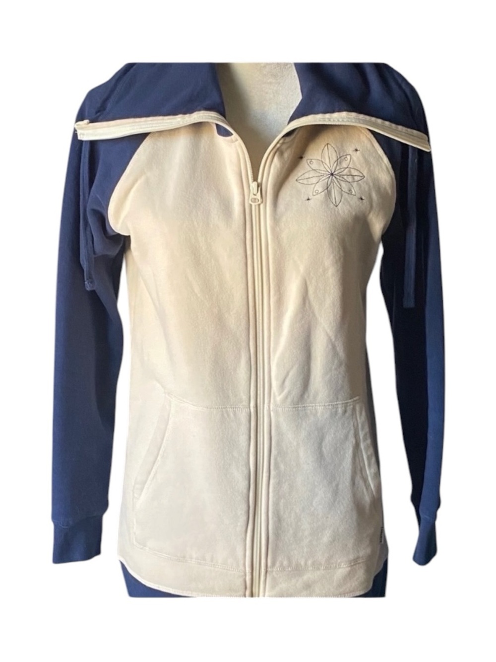 NWOT-BURTON-BLUE & CREAM COLORED FLEECE JACKET